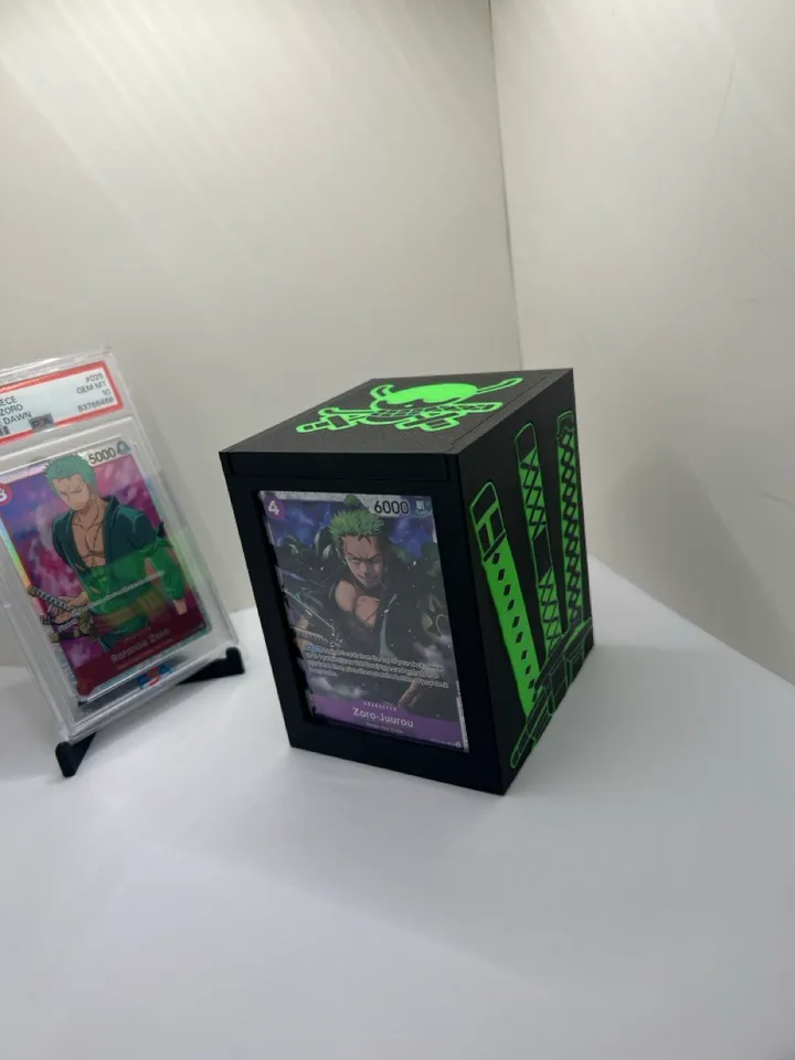 One Piece Zoro Themed Deckbox Card Box OPTCG by MonochromeDesign