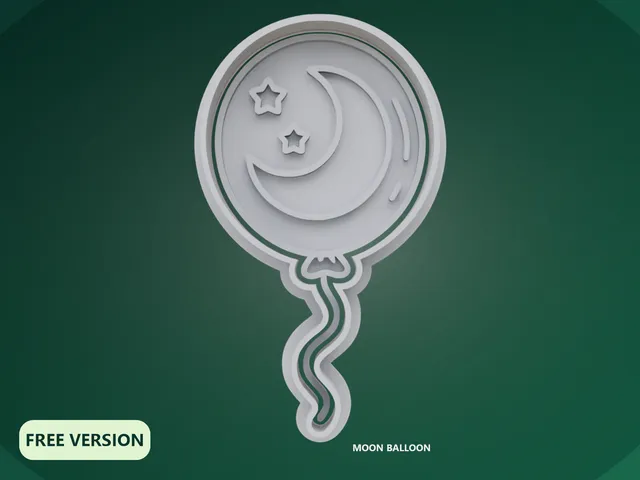 Haunted Circus Moon Balloon Cookie Cutter STL – 3D Print Biscuit Mold Set