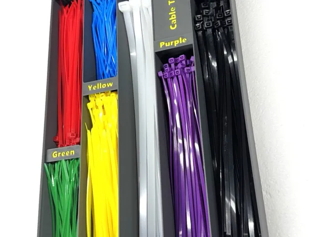 Gridfinity Zip Tie Organizer for Harbor Freight 69409 (Color-Sorted Cable Tie Bin)