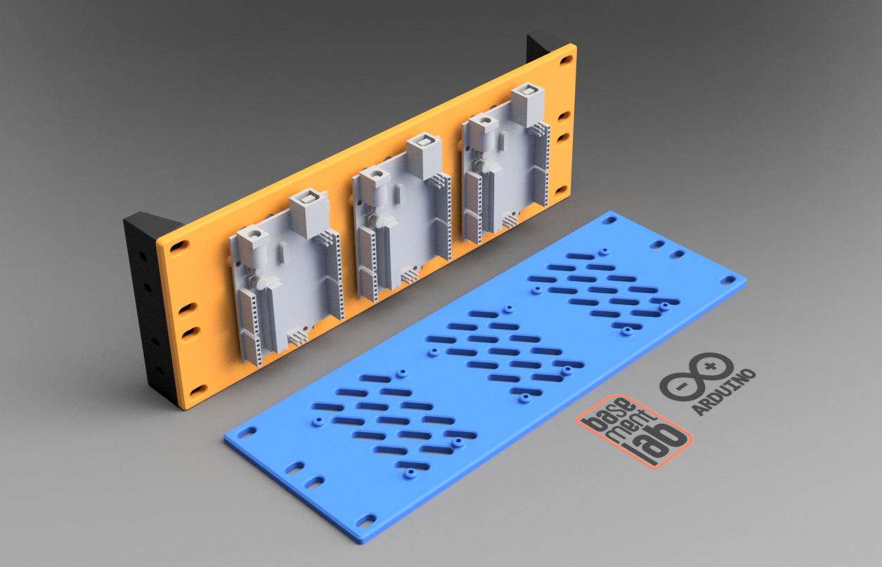 Arduino UNO 10" Rack Mount Bracket Panel 2U - Staffa installazione Arduino UNO rack da 10"