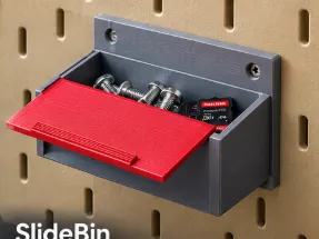 SlideBin - Spill-Proof Pegboard Bin with Sliding Lid