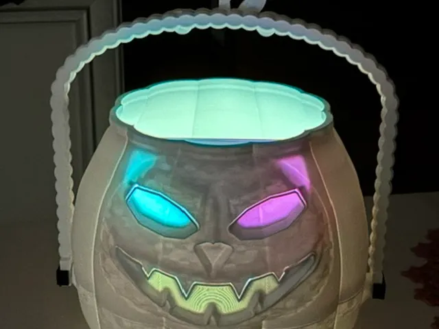 Light-Up Jack-o'-Lantern Candy Bucket for Halloween