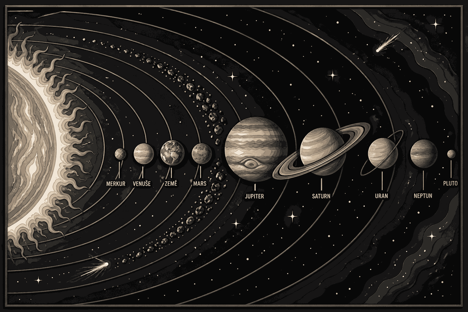 Sluneční soustava Hueforge - Solar system Hueforge