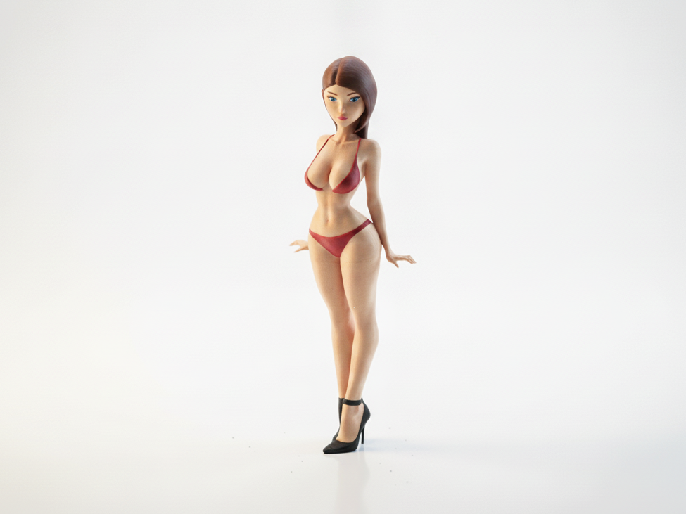 Female Robot Figurine Sci-Fi Character 3D Printable