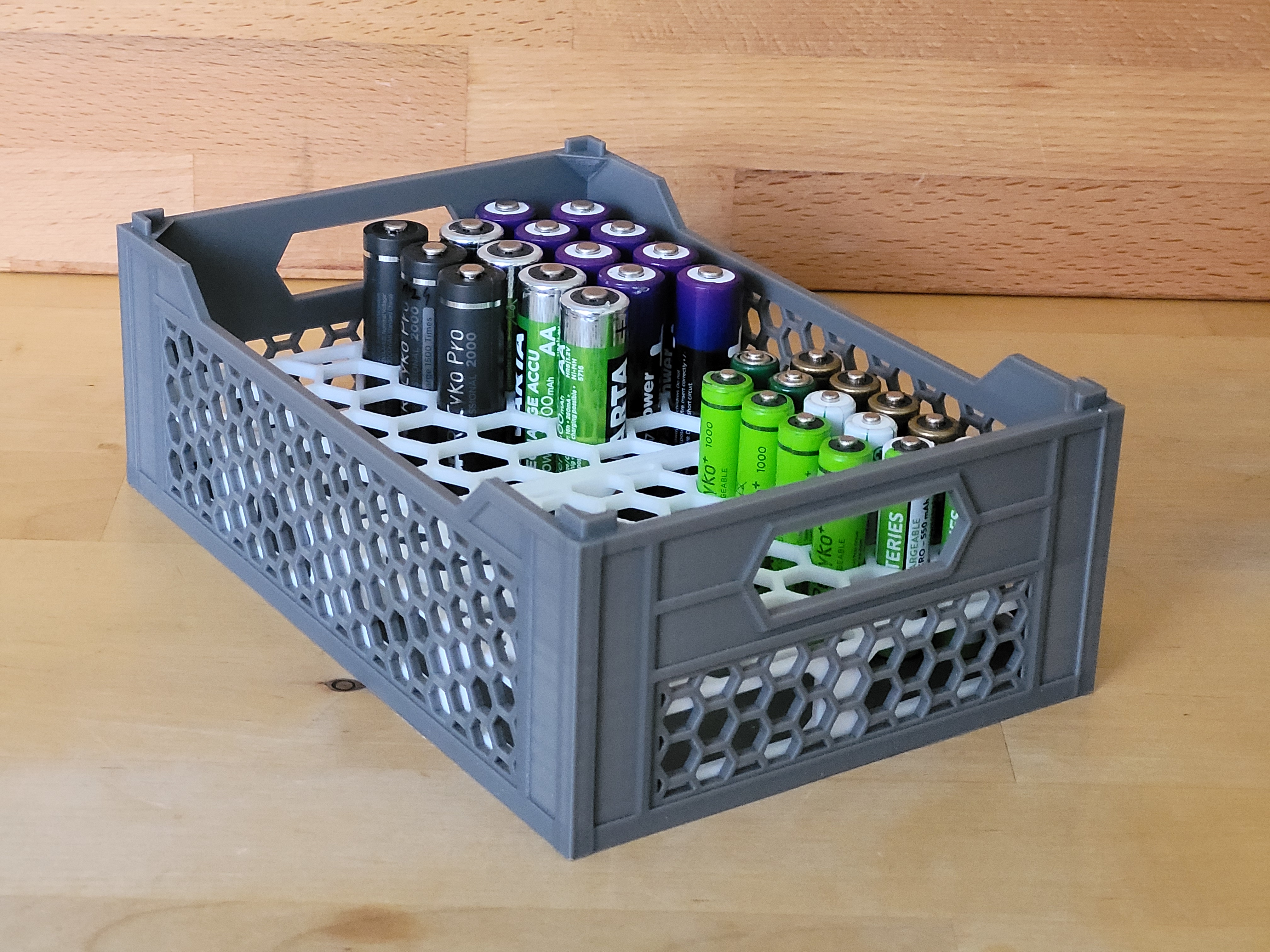 Stackable Crate Plus - AA + AAA battery holders