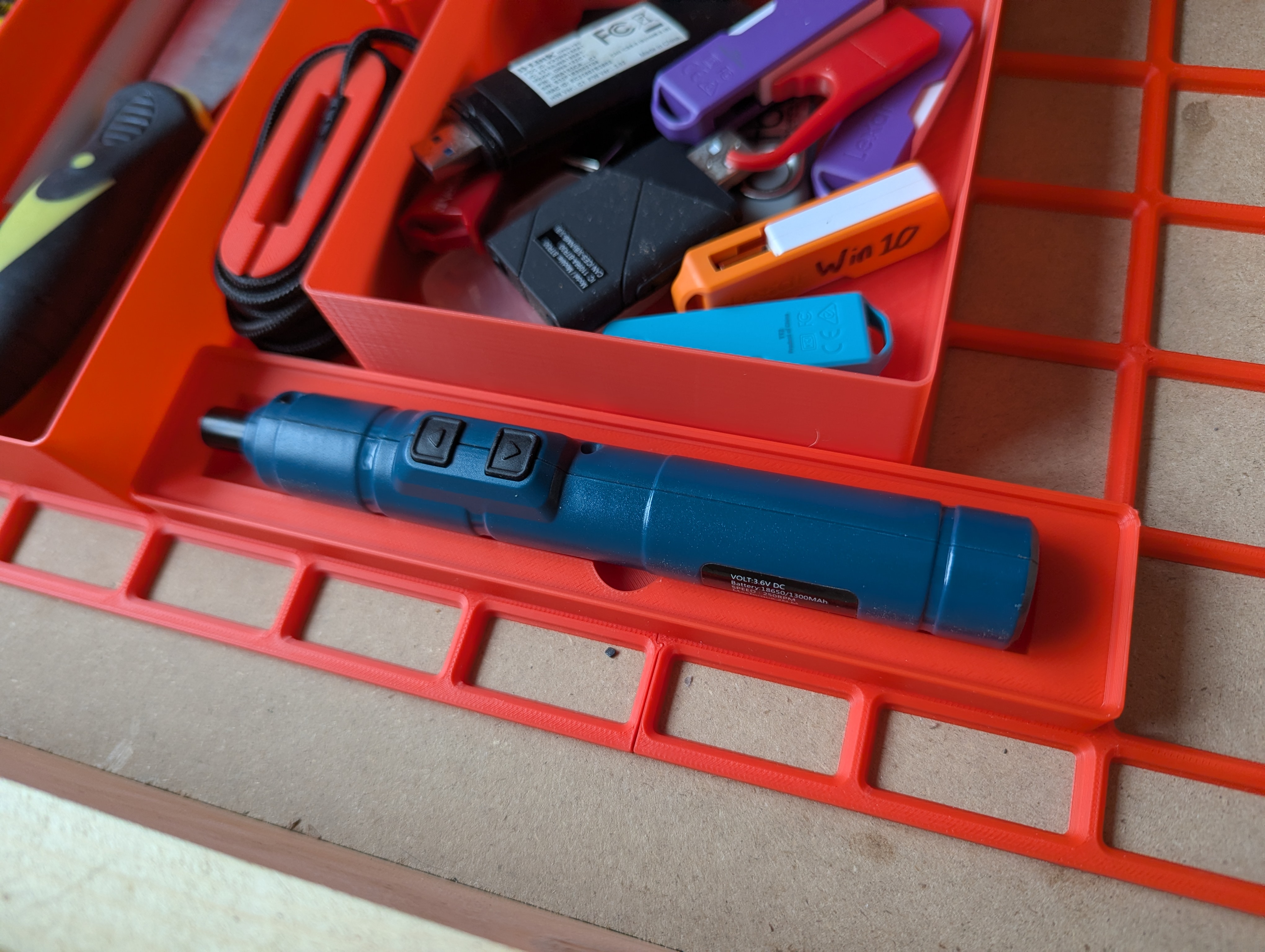 Gridfinity 1x5 electric screwdriver holder 3D model