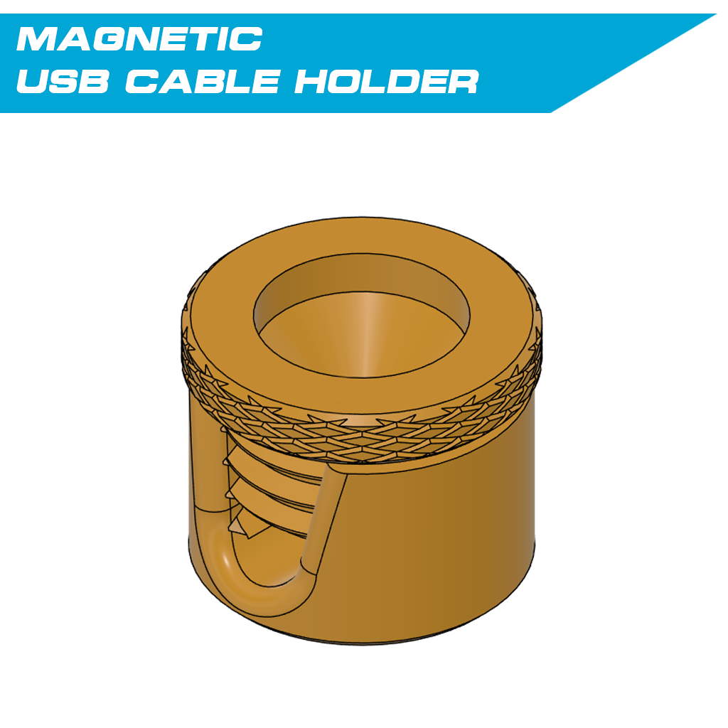 Magnetic USB Cable Holder / Magnetischer USB-Kabelhalter