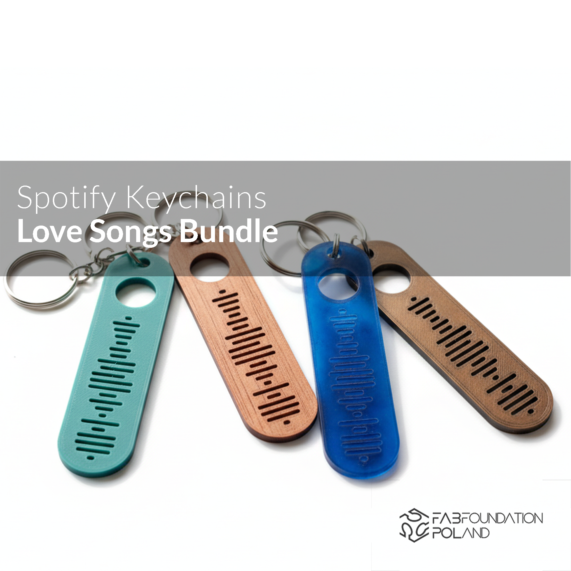 Spotify Love Songs Keychain Bundle | Valentine’s Day Gift STL Files | 3D Print Files | Romantic Music QR Code Keychains | DIY Couple Gift