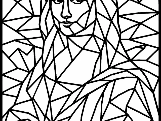 Mona Lisa Geometric Wireframe Low-poly Wall Art