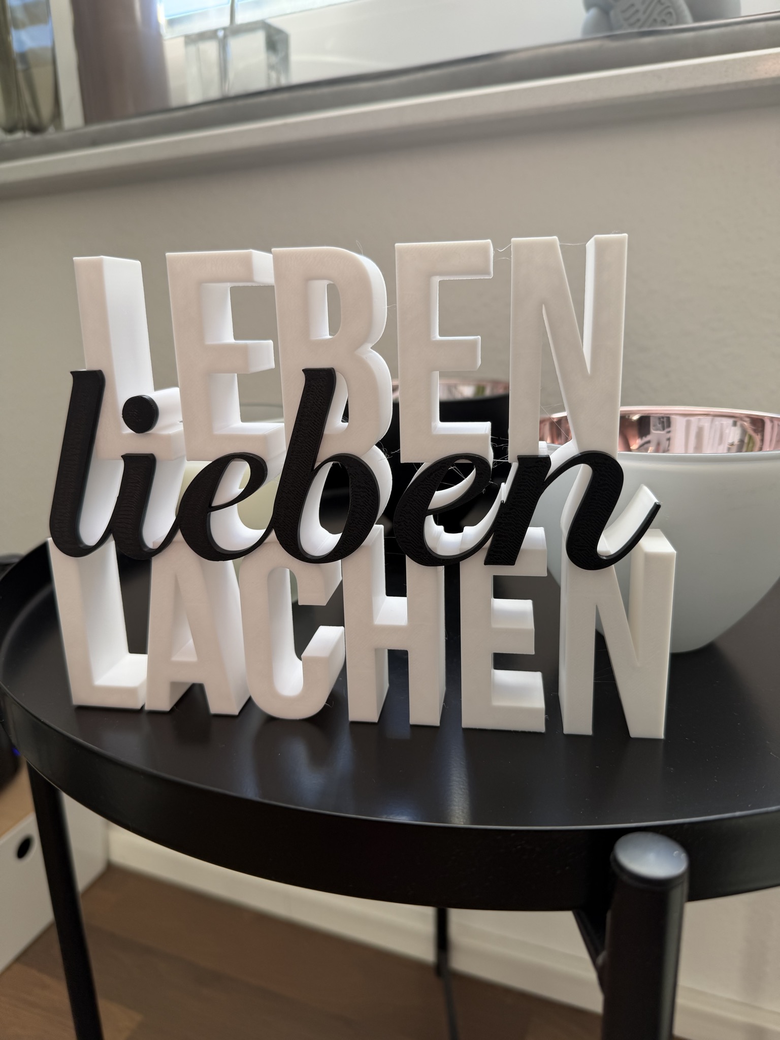 "Leben-Lieben-Lachen" Lettering