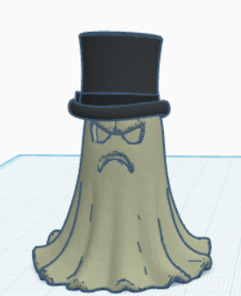 ghost with tophat 3D model thumbnail