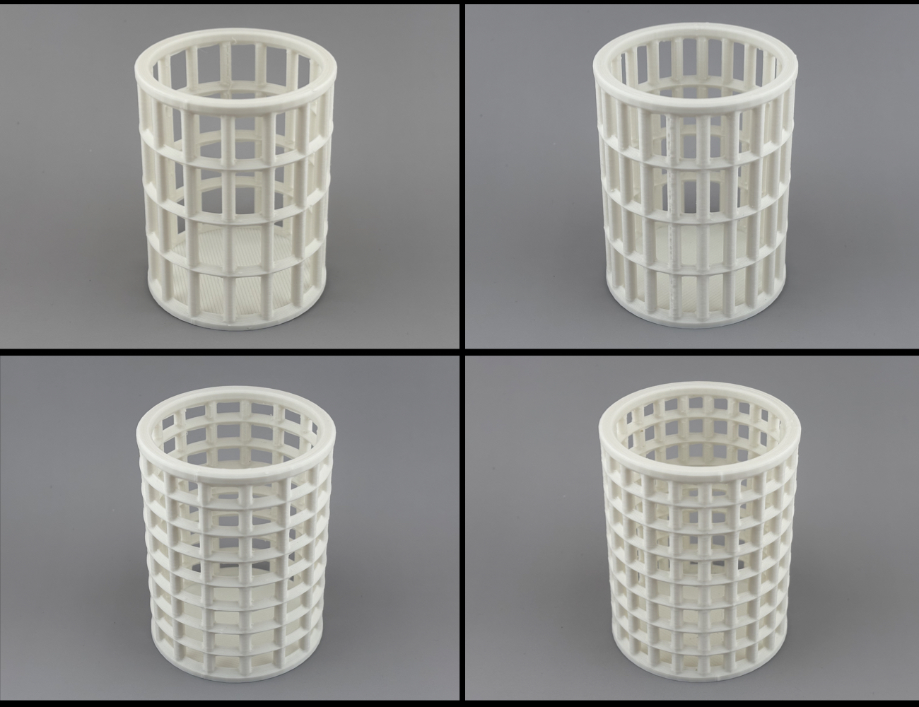 Cylindrical Grid Cage Open Frame Strong Pen Pencil Holder Set - Practical home and office decor