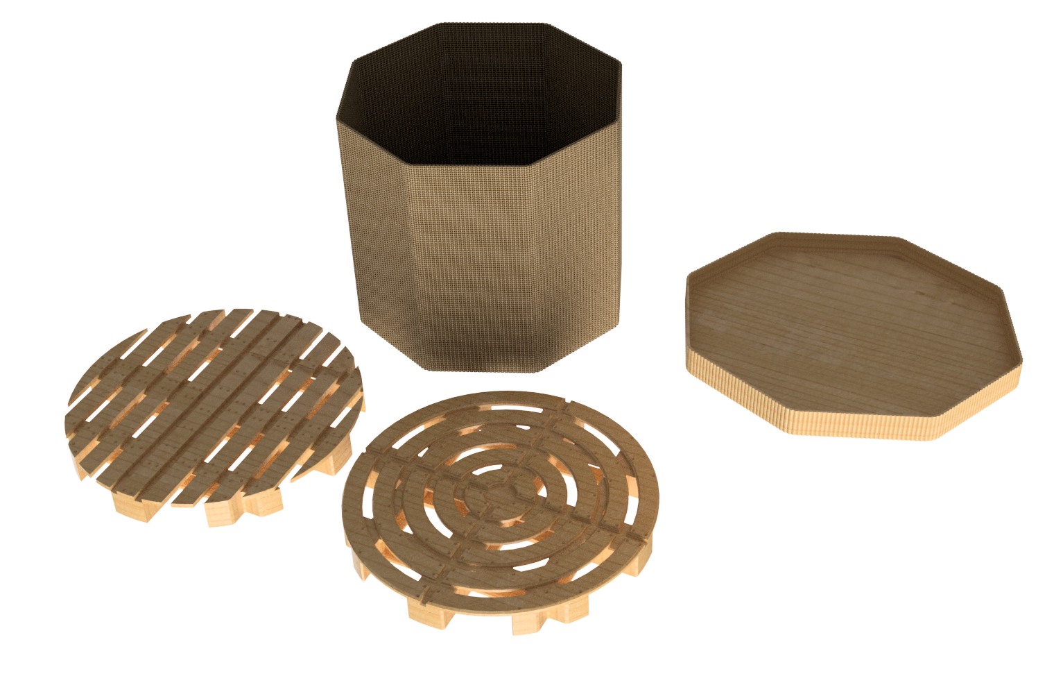 Miniatura 6 do modelo 3D Round pallets (different shapes)