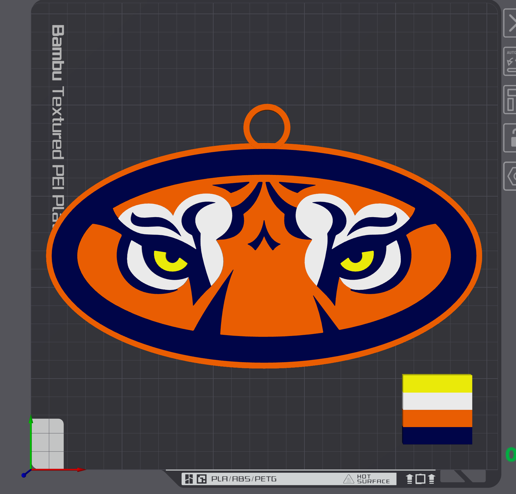 Auburn Tigers Alternate Oversized Necklace Logo