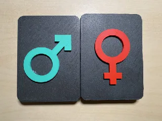Male & Female Gender Symbols – Bathroom / Door / Wall Signs
