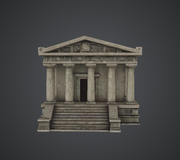 Classical Greek Temple Facade – Ancient Columned Stone Monument