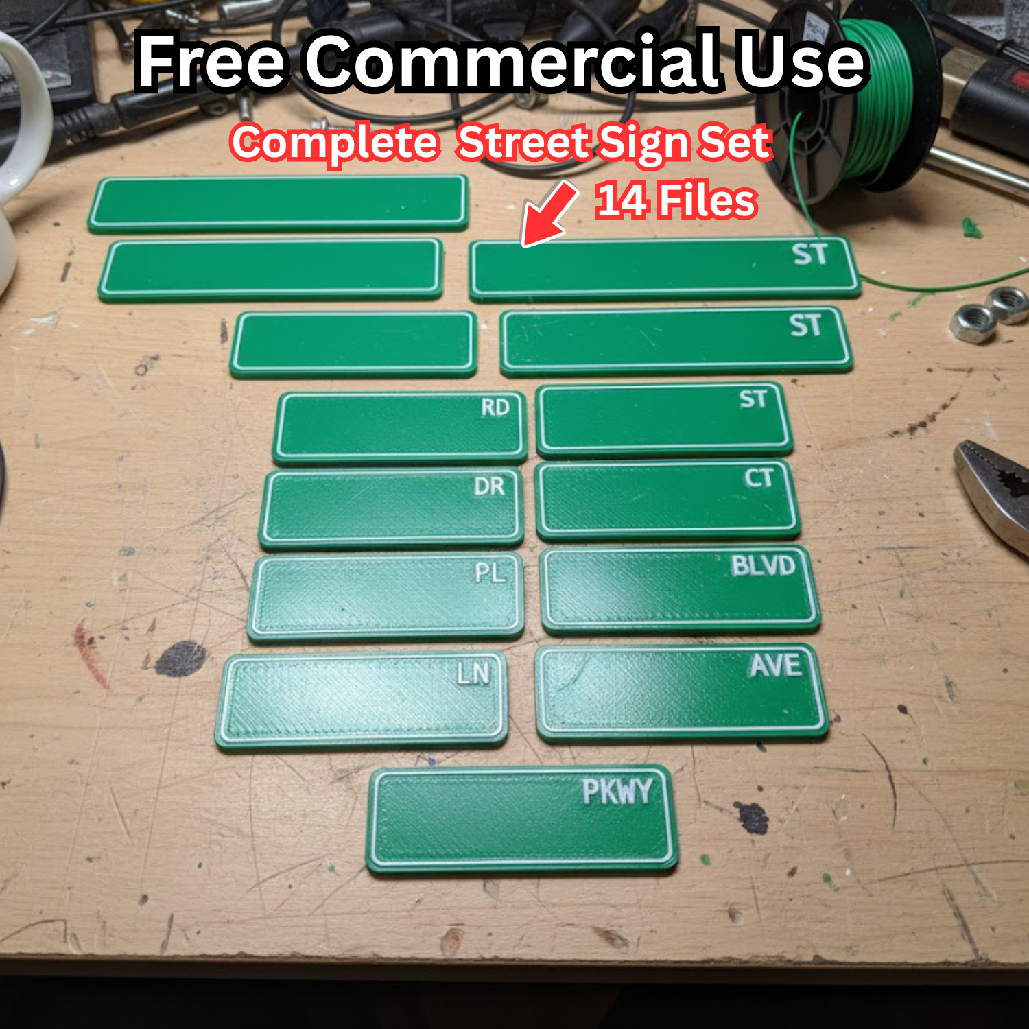 Customizable Blank Street Sign Set