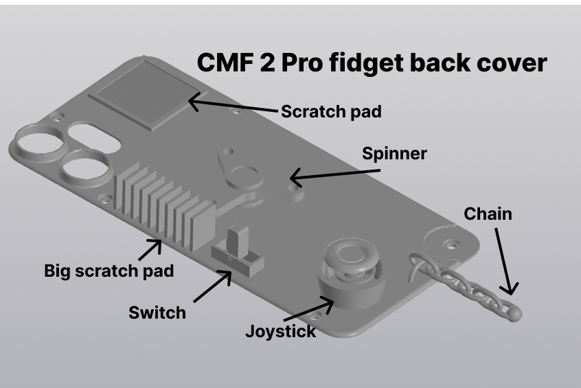 Super fidget back cover for CMF 2 pro 3D model thumbnail