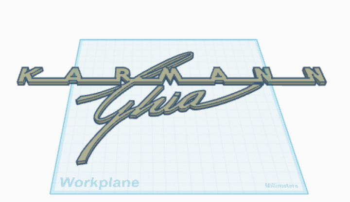 1959 Karmann Ghia Deck Lid Script