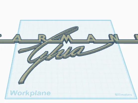 1959 Karmann Ghia Deck Lid Script