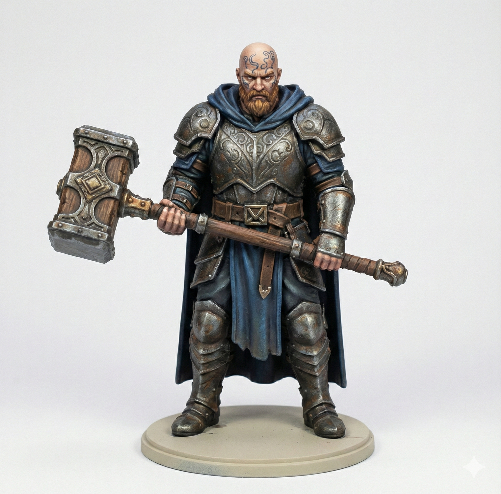 Tempest Cleric Miniature — Lightning Mace