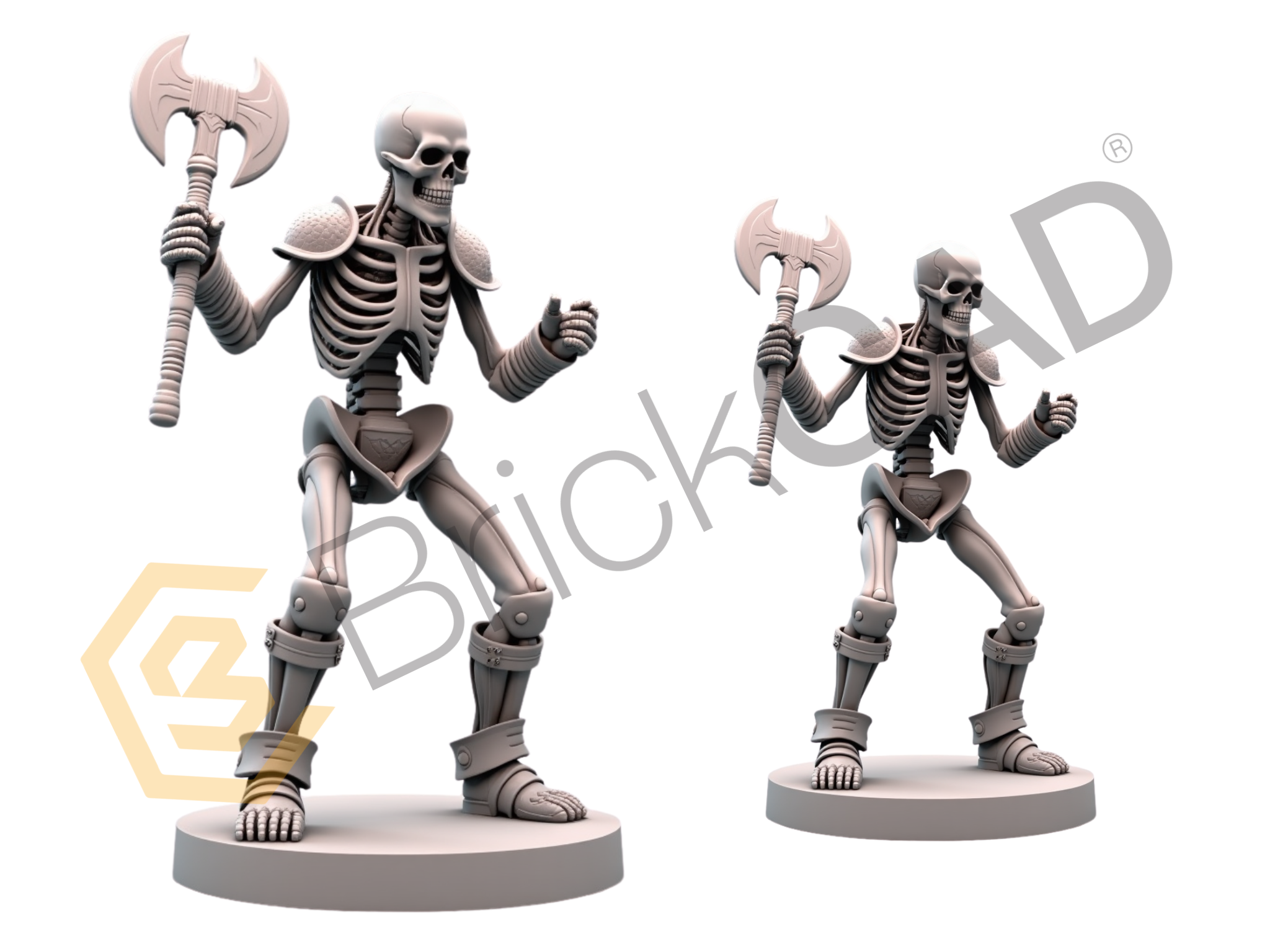Skeleton Warrior with Two-Handed Axe Miniature