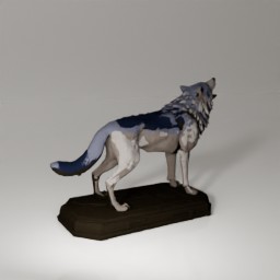 Miniatura 4 do modelo 3D wolf statue