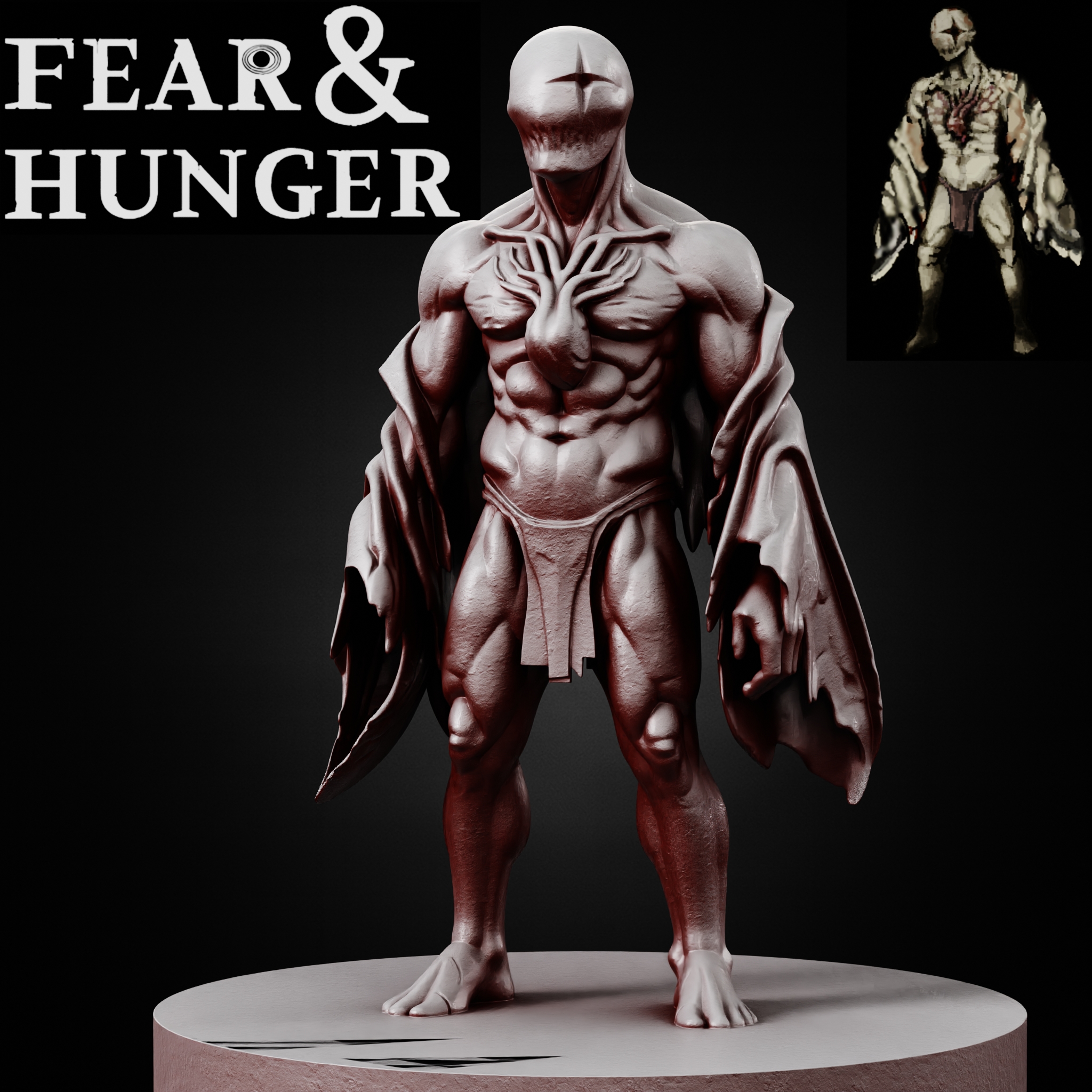 WHITE ANGEL FEAR AND HUNGER TABLETOP D&D RPG miniature figurine – scale STL Fan Art