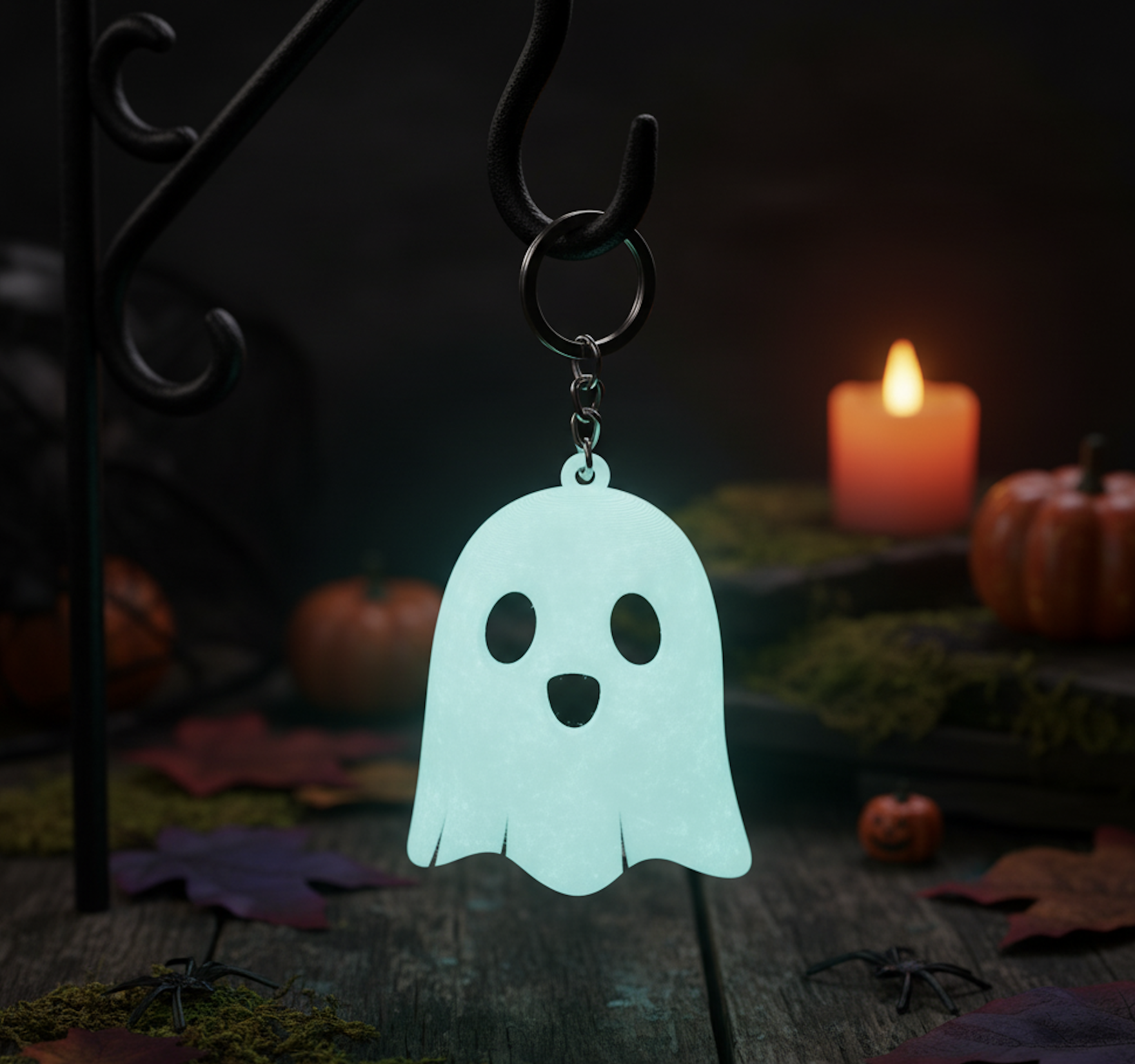 Spooky & Sweet Ghost Keychain
