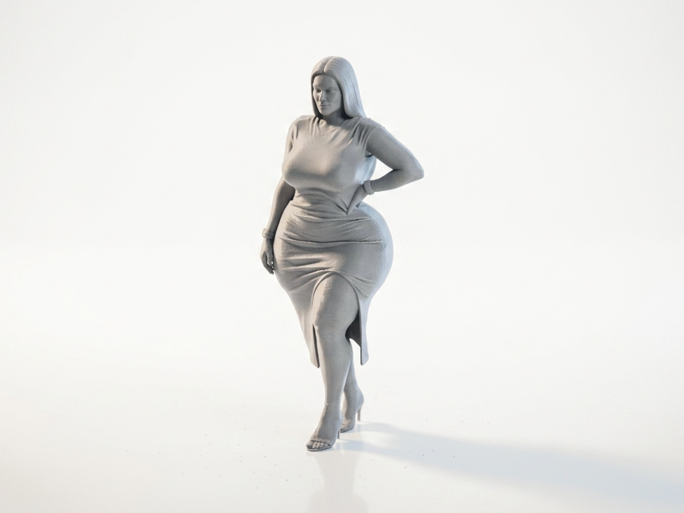 Curvy Woman Figurine Female Figure 3D Printable