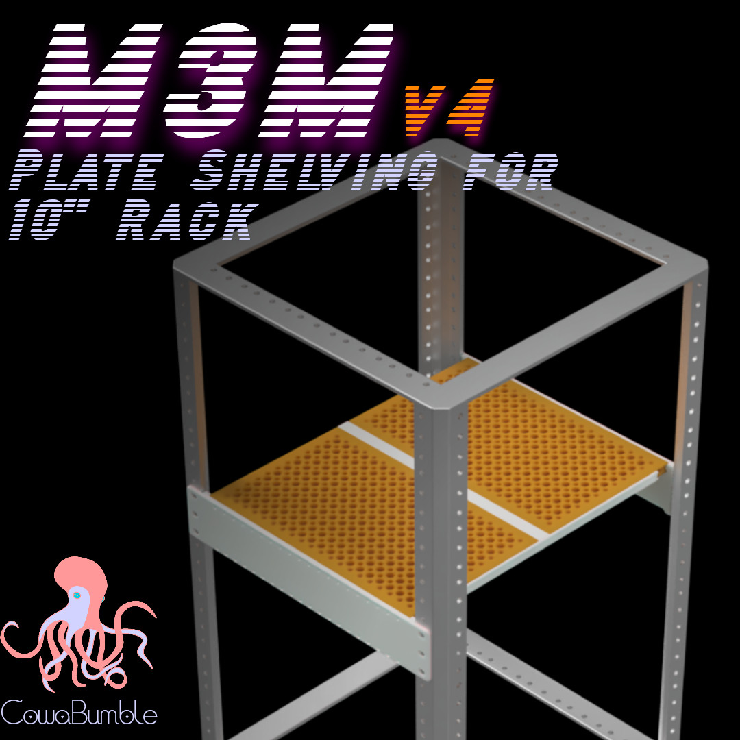 M3M Plate Shelves for 10" Mini Rack 3D model