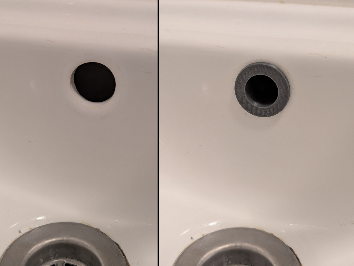 Sink overflow hole cover