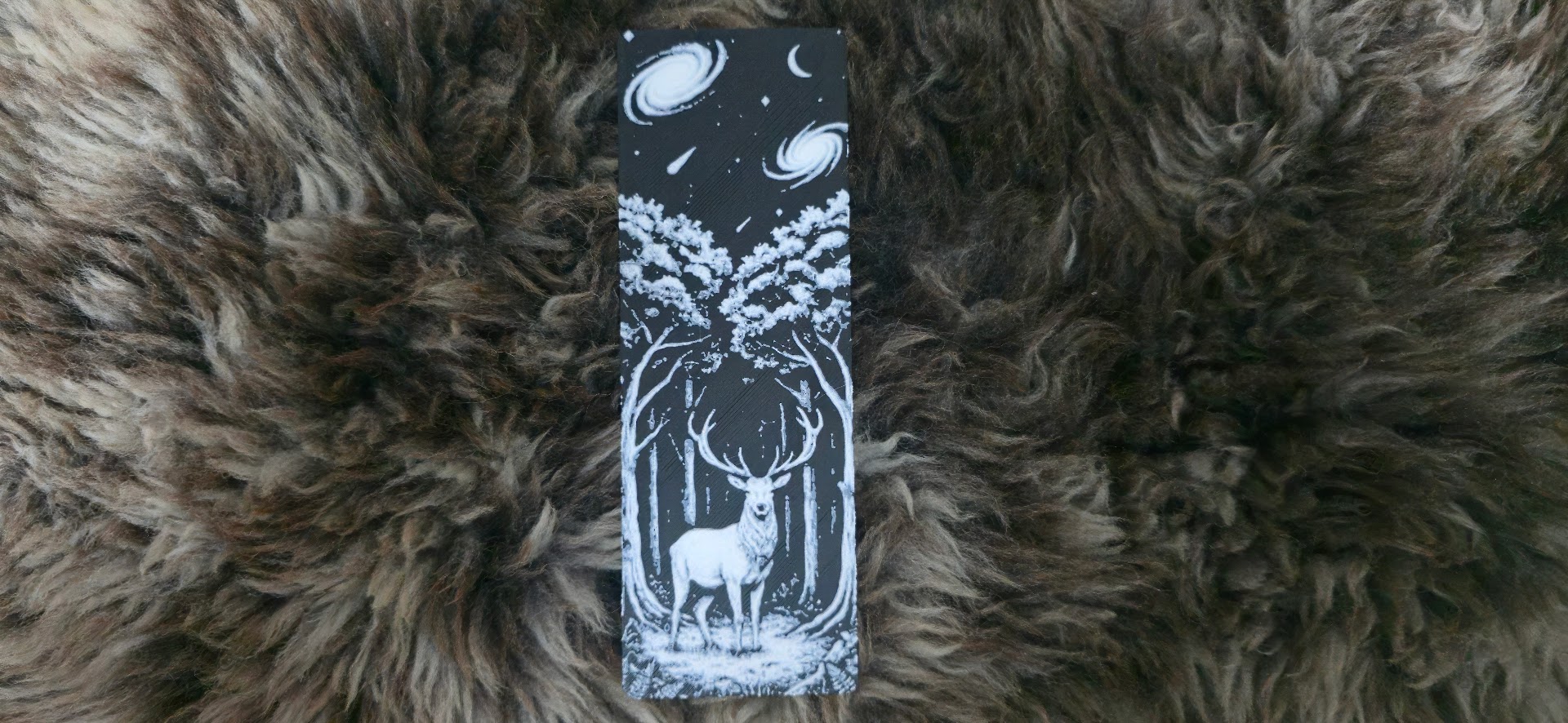 Celestial Deer in Forest Fantasy Bookmark