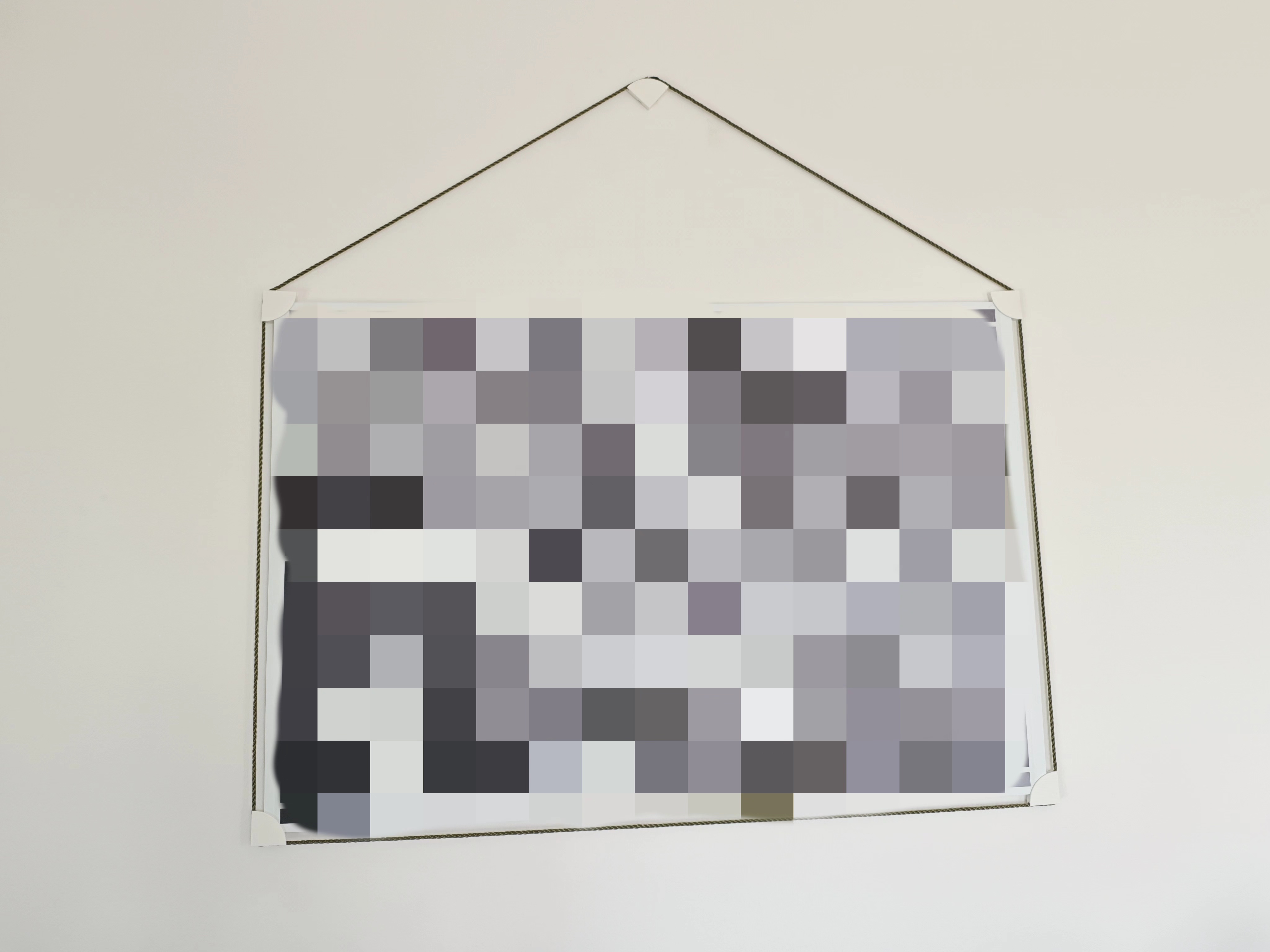 Simple wall mount with rope for pictures