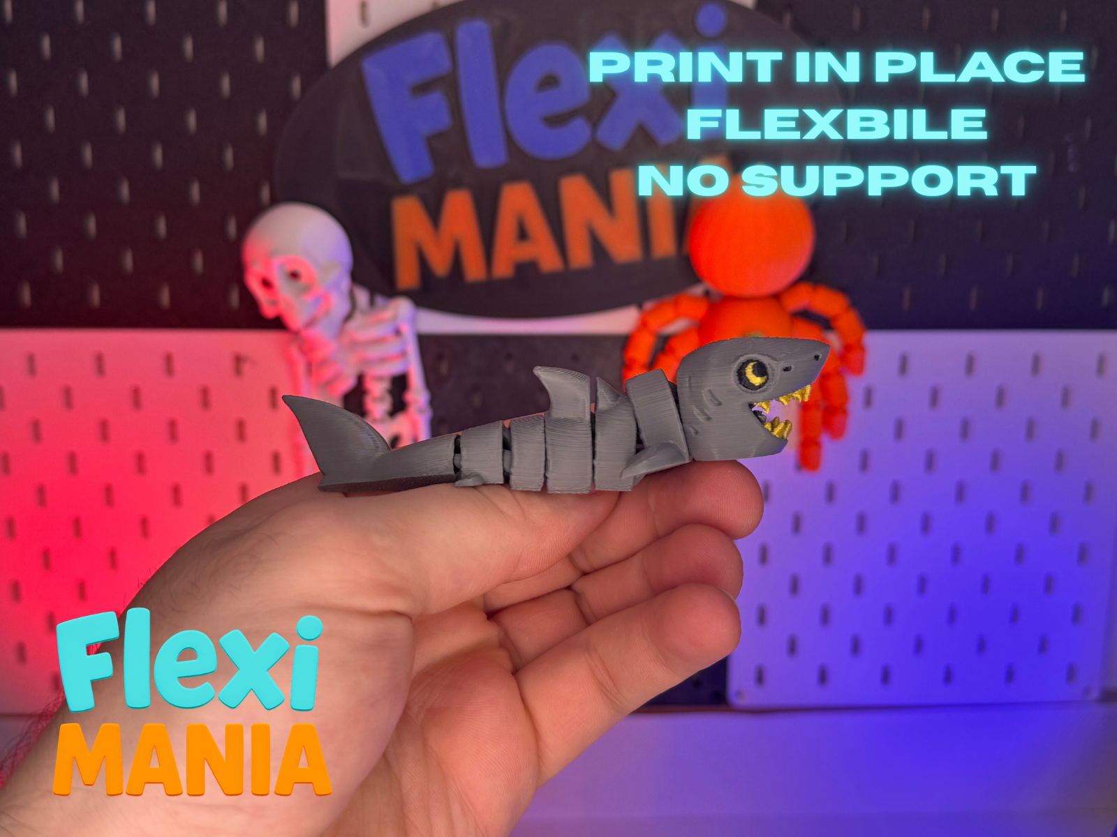 Flexi Shark | Print-in-Place Articulated Shark – No Supports Needed
