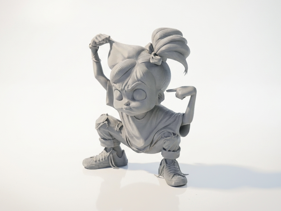 Angry Little Girl Character Figurine 3D Printable