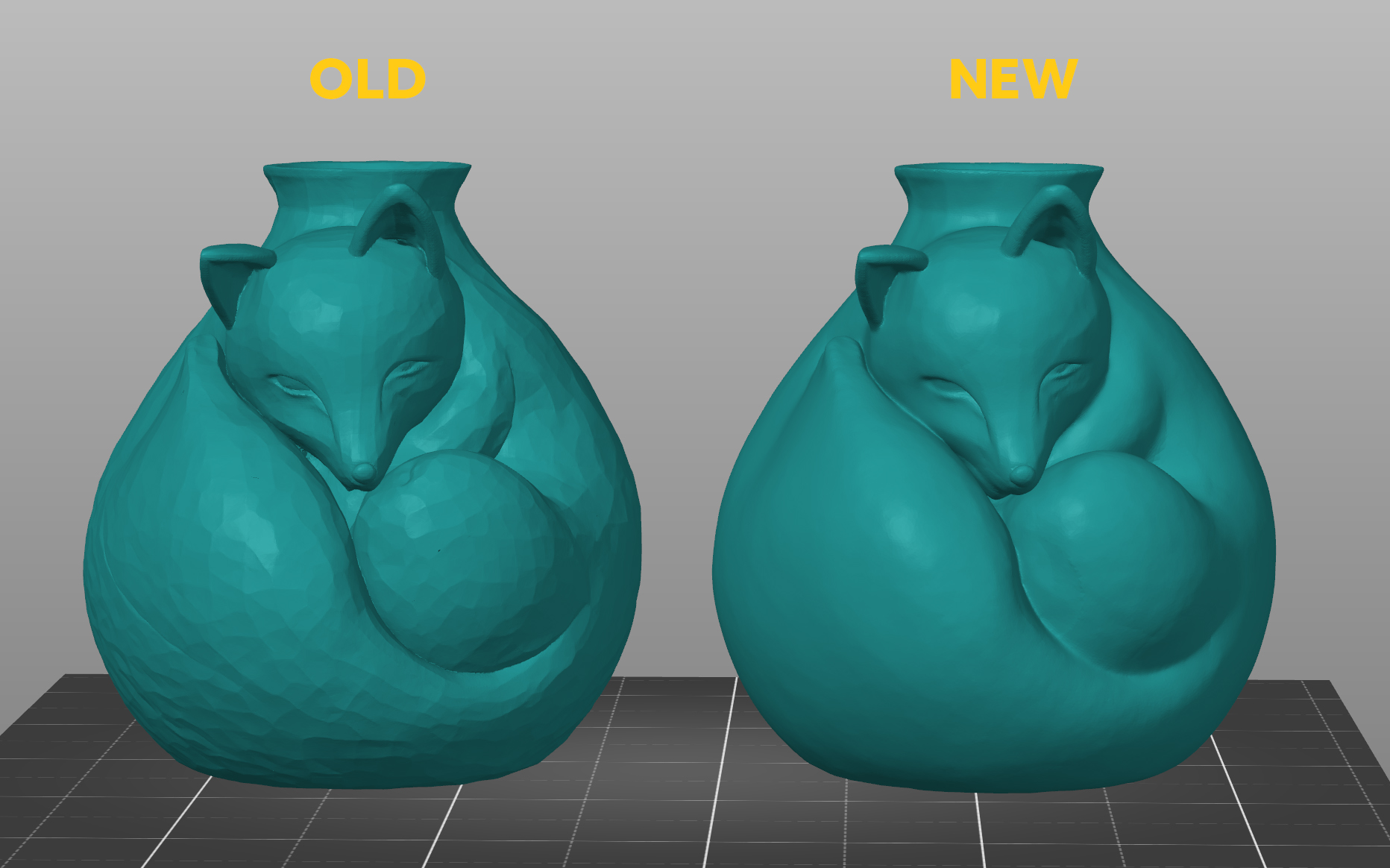 Fox Vase (Smoother and printable version)