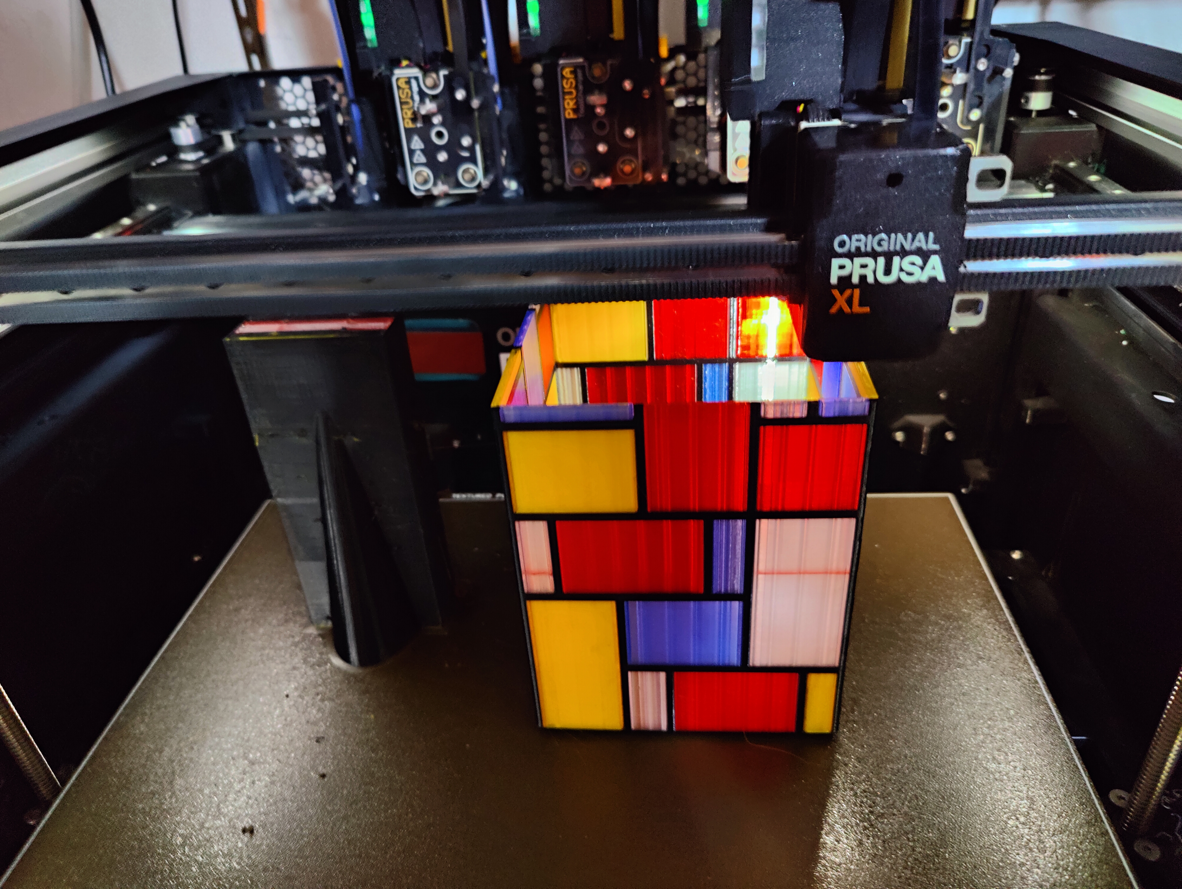 Mondrian 5color Lamp Shade a.k.a. stress test for 5head Prusa XL