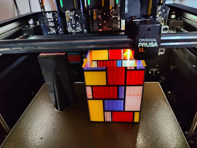 Mondrian 5color Lamp Shade a.k.a. stress test for 5head Prusa XL