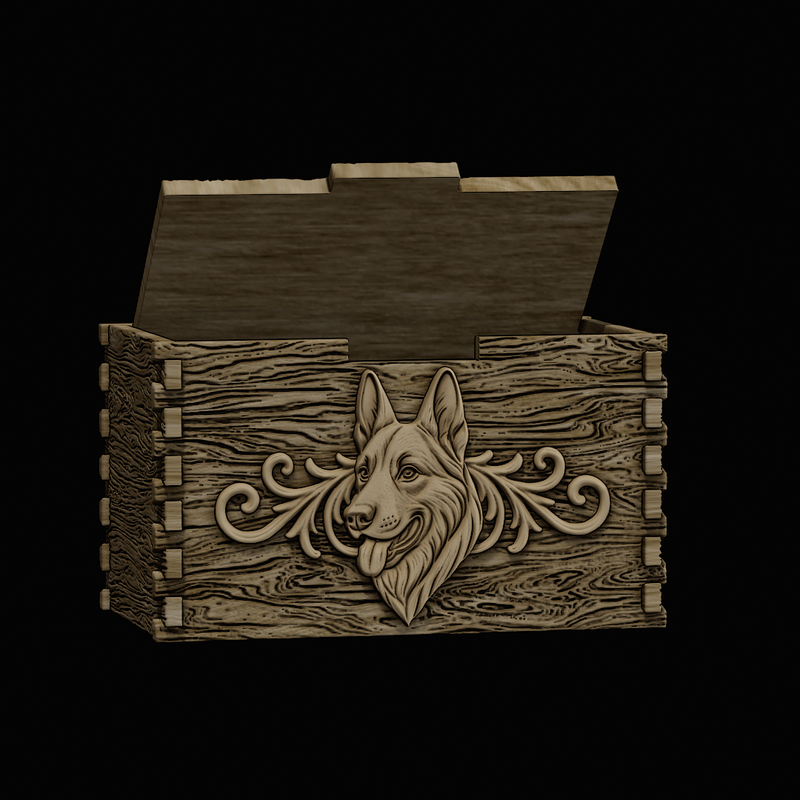 Large Wood-Texture Dog Relief Box – Design 1 by Artman | Download free ...