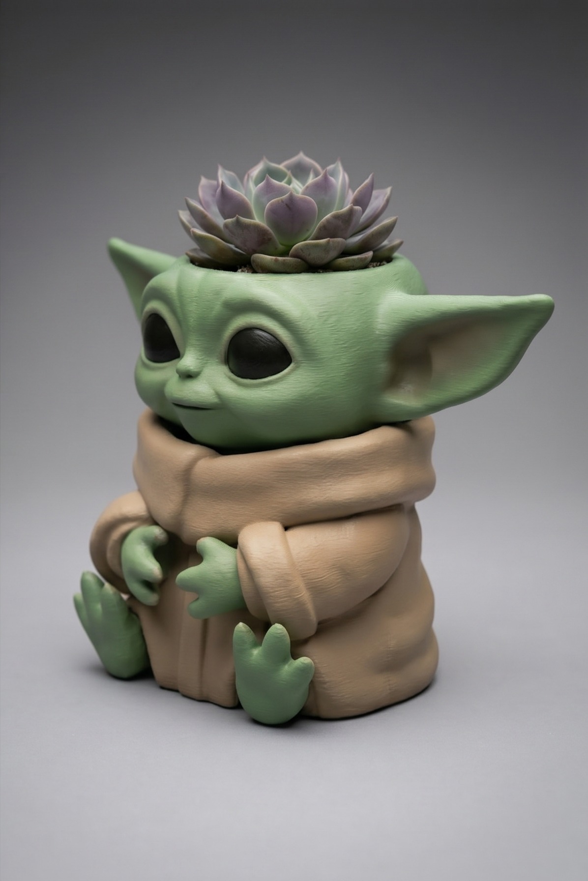 Baby Yoda Inspired Planter pot – Sitting Grogu Pot vase decoration