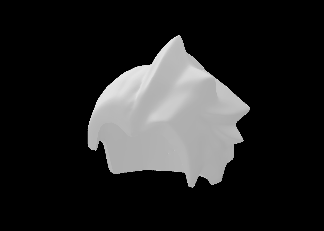 Lego Compatible (42988.dat) Minifig Hair Half & Half 3D model by thall72
