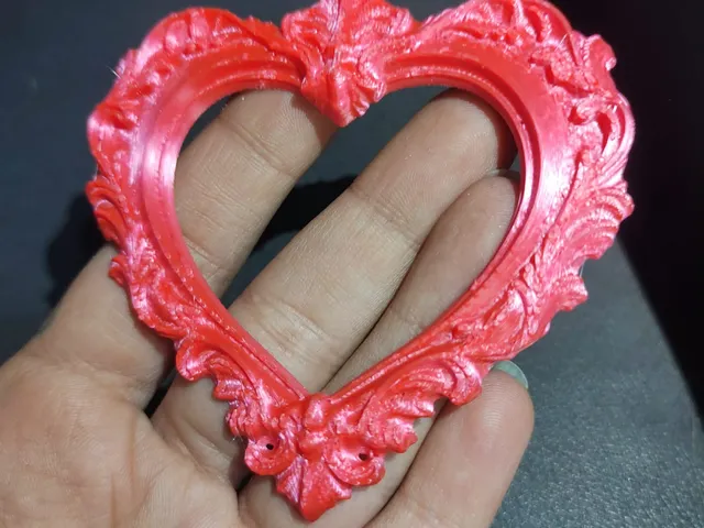 Ornate Vintage Heart Frame With Floral Scroll Border
