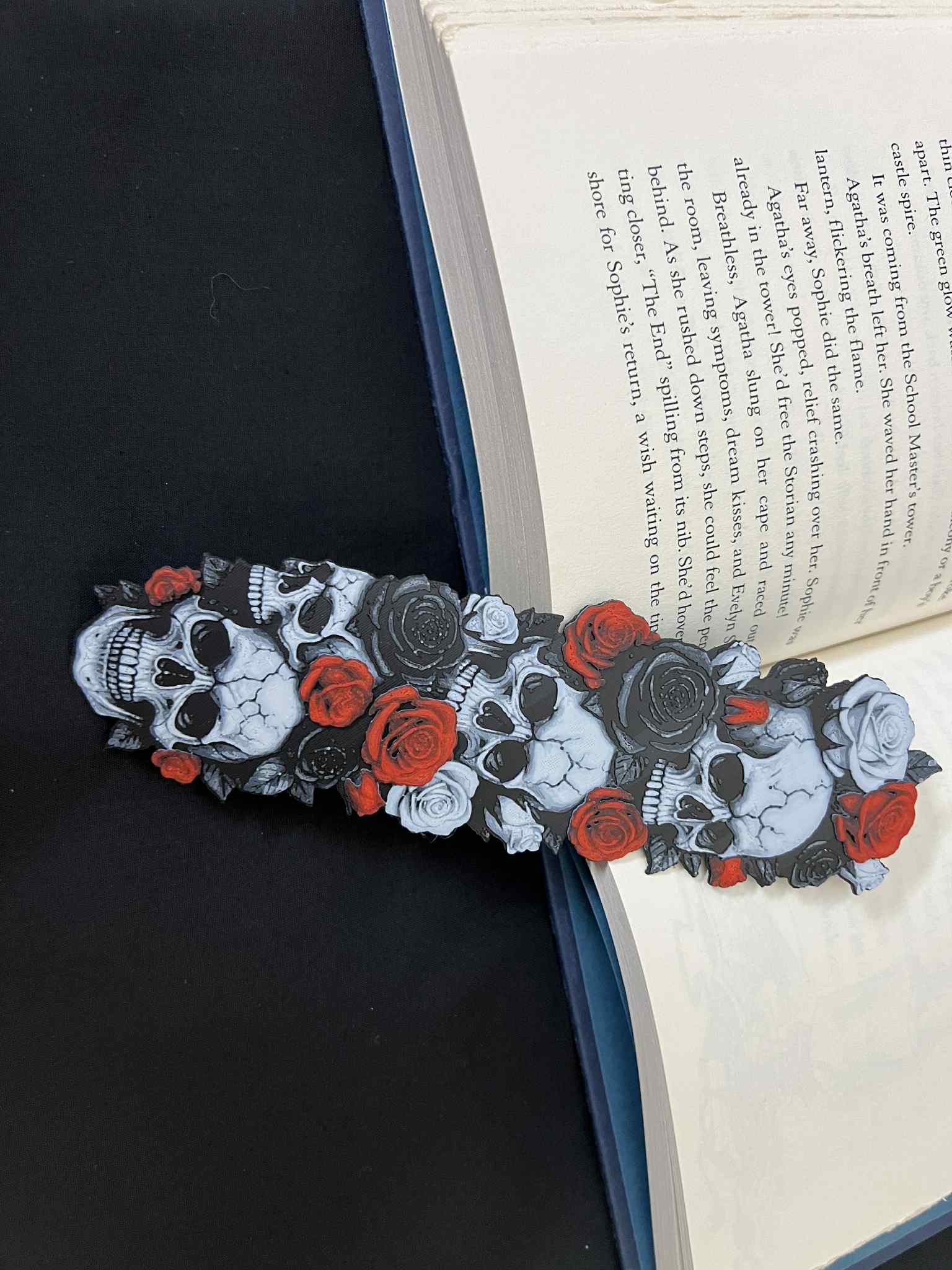 Skulls and 3 Roses Bookmark