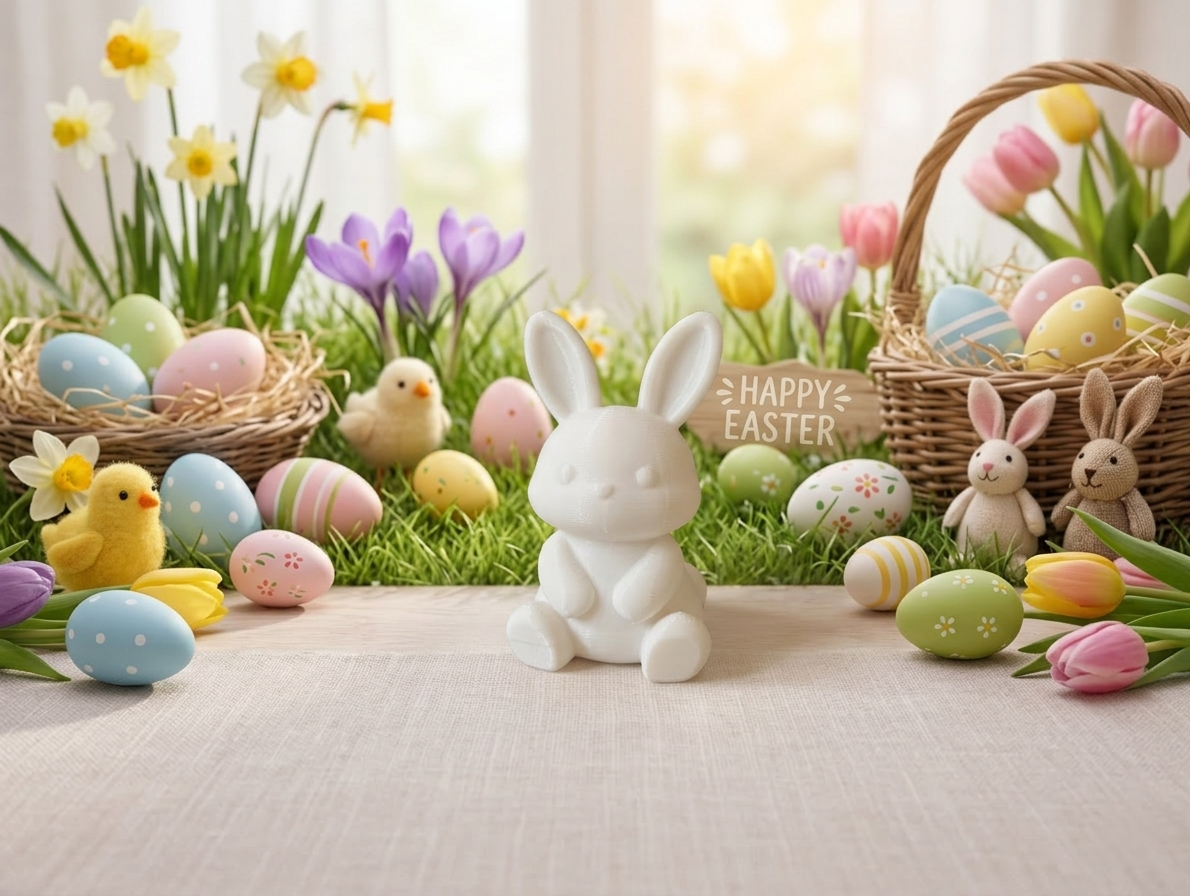 Cute Easter Bunny Figurine 3D model
