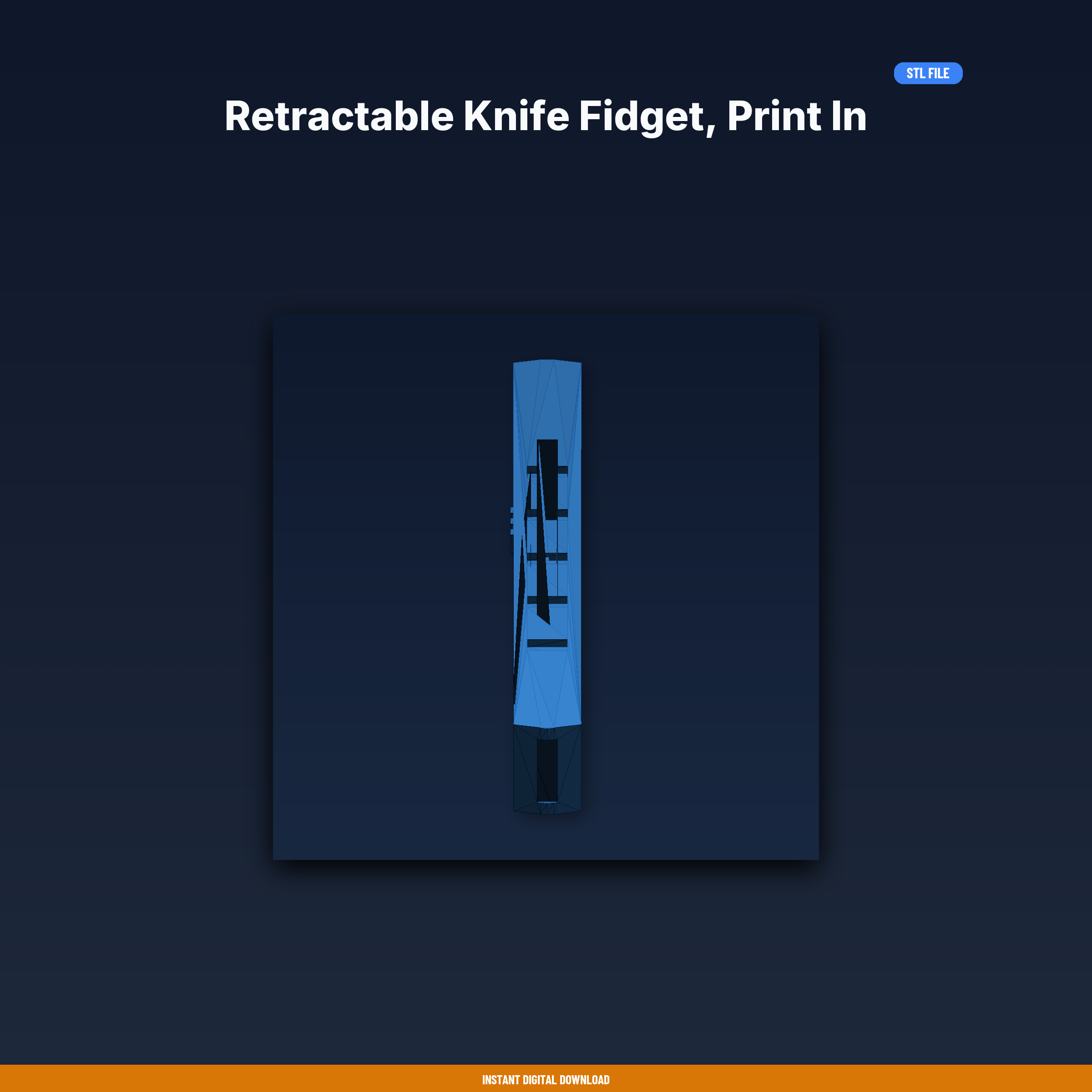 Retractable Slider Fidget, Print in Place, Sliding Mechanism, Safe - 3D Printable STL File