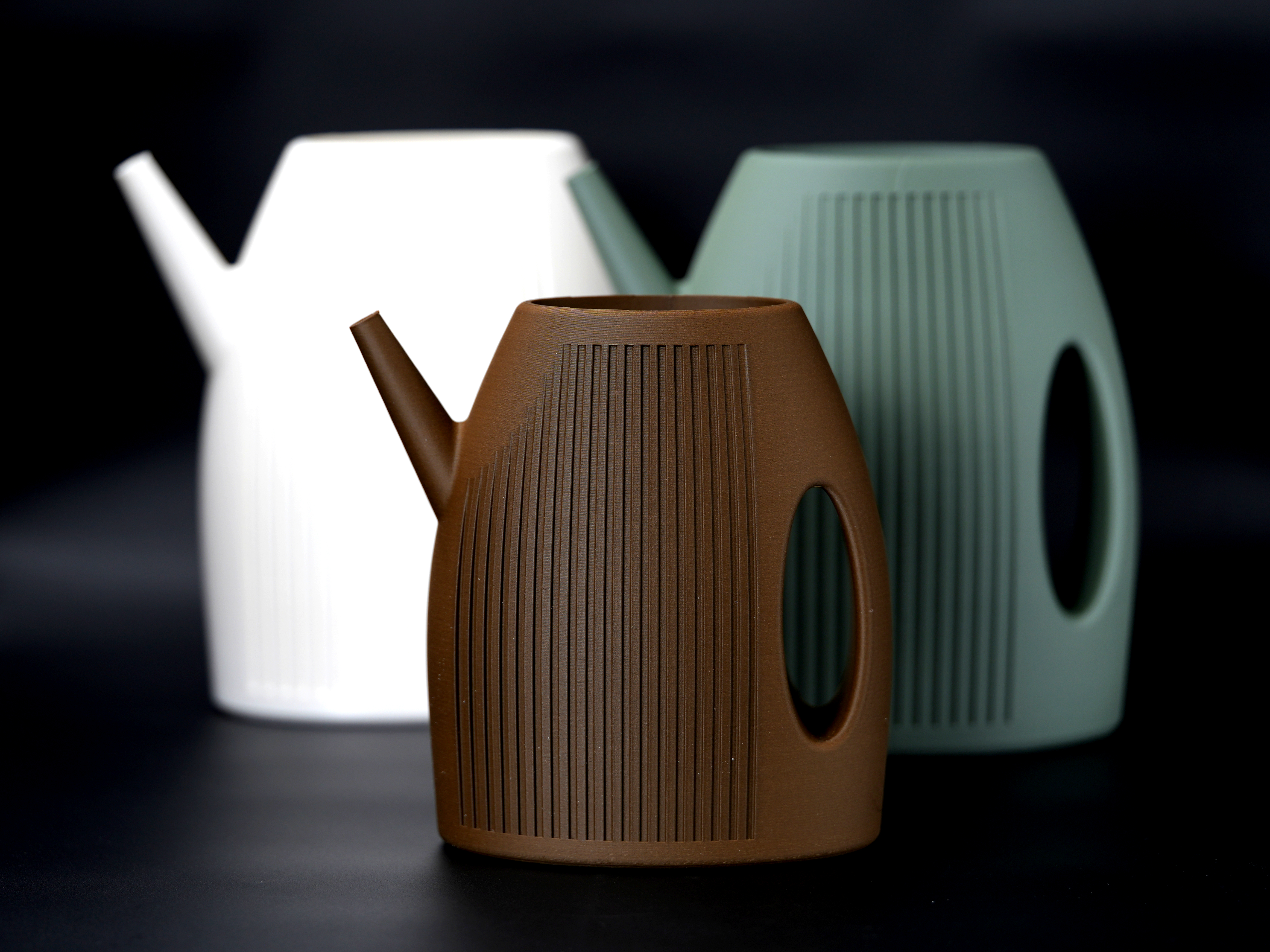 Japandi Watering Can - Modern Minimalist Indoor Plant Watering Pot with Ribbed Texture
