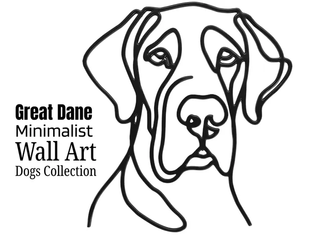 Great Dane Minimalist Wall Art – Elegant Dog Silhouette Decor