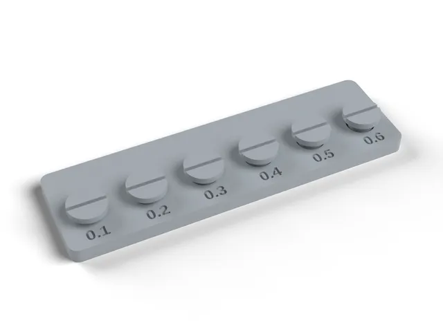 Print-in-Place Tolerance Test - Find Your Clearance, 0.1 to 0.6 mm Spinning Pins (OpenSCAD)