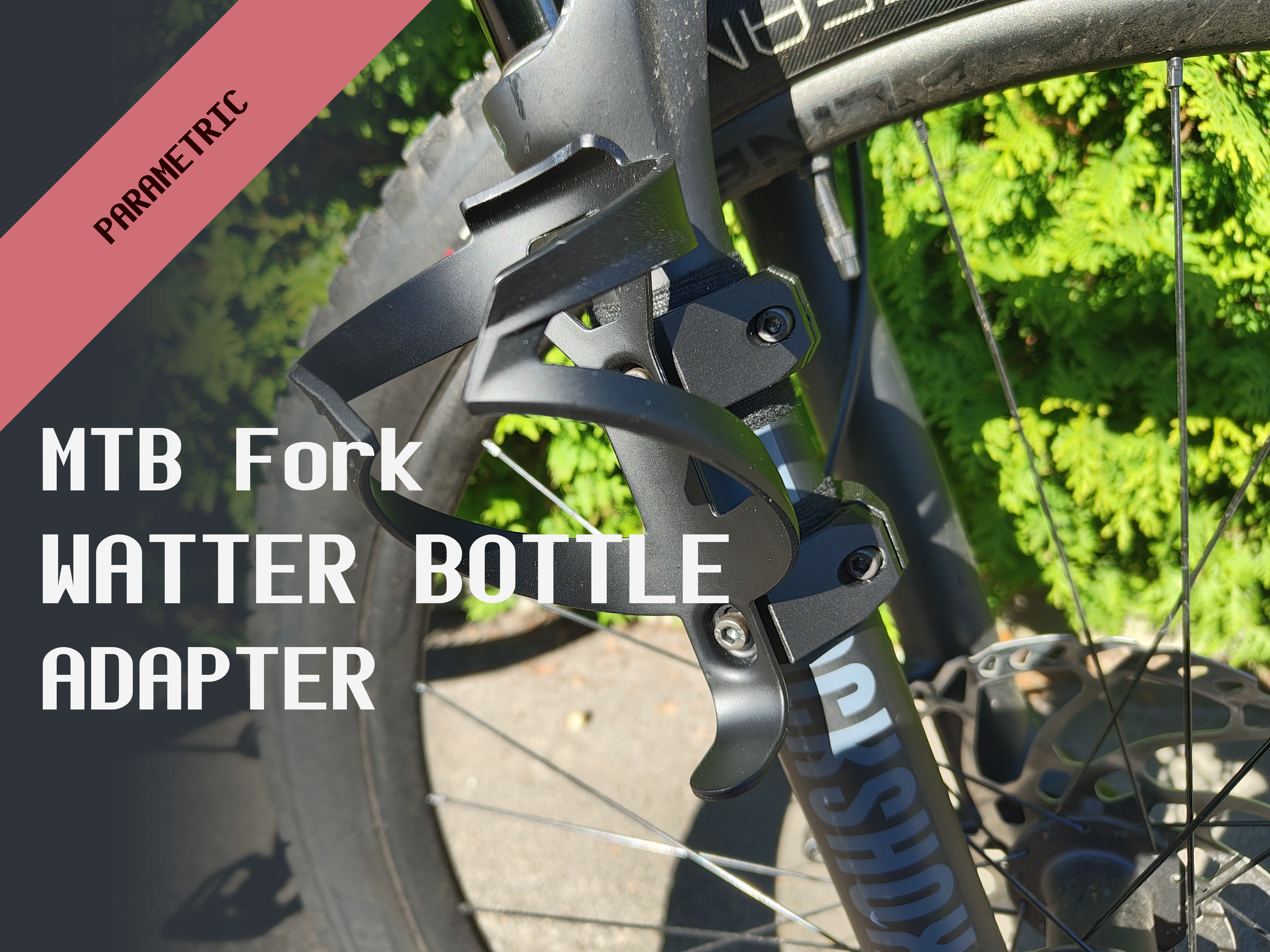MTB Fork Water Bottle Adapter (parametric)